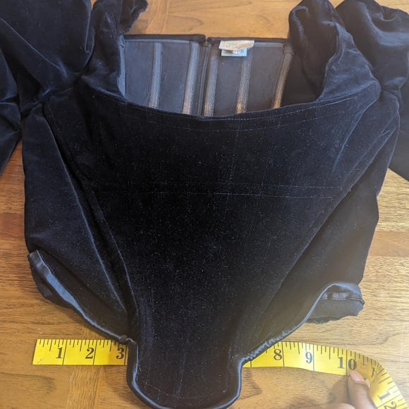 Vivienne Westwood Corset Black Velvet Long sleeves size 14 UK Medium US - Picture 6 of 14